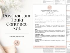 the postpartum doula contract set is shown