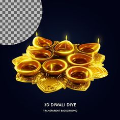 3d diwali dyee with transparent background for diwali day celebration