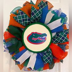 a florida gators wreath on the front door