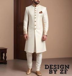 Men Sherwani ,Indian Ethnic Wedding Wear, Indian Wedding Suit, Embroidered Groom Wear, Men Wedding Dresses, Wedding Sherwani Churidar Pajama Men White Indian Wedding Ethnic Suit  listing Include ( Long Coat+ Churidar  Pyjama )  Fabric:- Imported Premium Dry Clean Only  The suit is for Wedding, Party Proms, and Etc  Express Shipping to world-wide but Remote Area Mat take longer  little Color variation may possible due to photography and lights Sherwani Coat For Men, Gents Wedding Outfit, Luxury White Bandhgala For Groom, Shervani Design For Men Simple, White Sherwani Indian Groom, Off White Sherwani Grooms, Indian Groom Wear Wedding, Sherwani For Men Wedding Indian Groom, Mens Sherwani Wedding