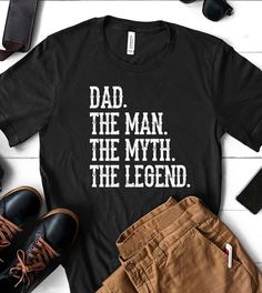 This "Dad, The Man The Myth The Legend" design is the perfect gift shirt for any Dad that's a legend in your eyes! Makes for a great Father's Day Gift. All shirts are unisex (Male & Female) and any tee with rolled sleeves is done just for the picture. Promoted To Grandpa, Ugly Christmas Sweater Couples, Christmas Sweater Party, T Shirt World, Ugly Christmas Sweater Party, Dad Bod, Great Father, Rolled Sleeves, Best Husband