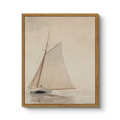 a painting of a sailboat in the ocean