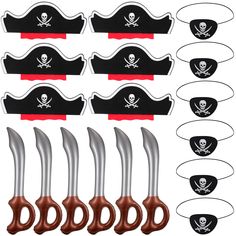 pirate cutouts and knives with red handles