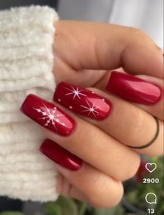 Nail Art Design 2023, Christmas Nail Art Ideas, New Years Nails, Nail Looks, Red Christmas Nails, Design 2023