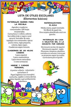 a poster with an image of children's books and toys on it, in spanish