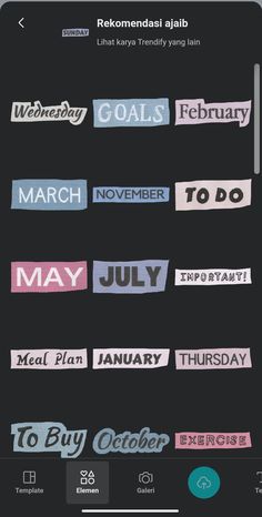 an iphone screen with the words march and months in different font styles, on it