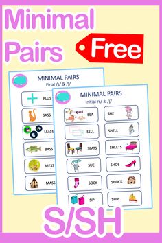 FREE Minimal Pairs worksheets for "sh" & /s/ in the initial and final positions of words for your speech therapy practice. A set of six minimal pair cards in the initial position of words and a set of six minimal pair cards in the final position of words for a total of 12 minimal pair sets and 24 individual cards. We hope this minimal pairs activity assists you in helping your students reach their speech therapy goals. Minimal Pairs Speech Therapy, Minimal Pairs Activities, Word Finding Activities Speech Therapy, Minimal Pairs Activities Speech Therapy, Speech Therapy Free, Therapist Tools, Articulation Worksheets, Minimal Pairs, Speech Therapy Worksheets