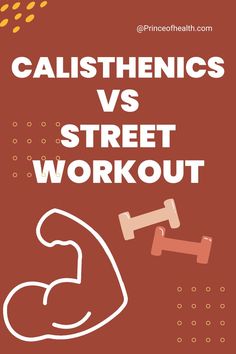 the words, calisthenics vs street workout are shown in white letters on an orange background