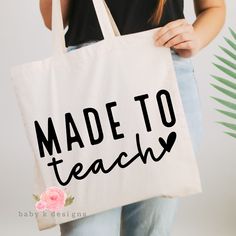 "Teacher Shirt, Teacher Tote Bag, Funny Teacher Shirt, Made To Teach, Teacher Gift, First Day Of School Shirt, Boho Teacher Shirt ❤ H O W . T O . O R D E R : 1. Simply select the size of your shirt or Tote bag individually and then click \"Add to Cart\" 2. Repeat each step for each shirt that you need. Add as many as needed to your cart and then proceed to checkout. 3. Submit order (Shipping will automatically be combined for you) G A R M E N T ∙ F E A T U R E S : * Uniquely soft fabric * Heathe Cricut Teacher, Simple Apartment, Gift First Day Of School, Boho Teacher, Teacher Tote Bag, First Day Of School Shirt, Heat Press Designs, Simple Tote, Teacher Tote