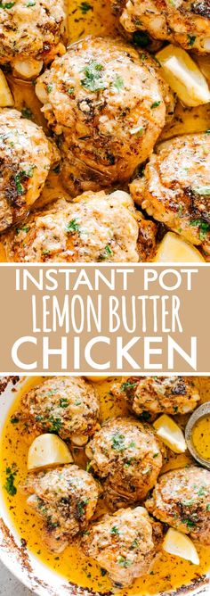 instant pot lemon butter chicken in a skillet