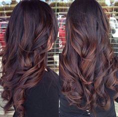 Dark brown hair with auburn lowlights                                                                                                                                                                                 More Brown Auburn Hair, Hair Dyed, Blond Balayage, Brunette Balayage, Guy Tang, Haircut Styles, Trendy Hair Color, Balayage Brunette, Ombre Hair Color