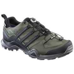 men's hiking shoes in green and black