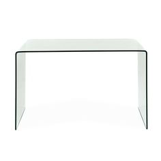 a glass and metal table on a white background with no one in it or someone else