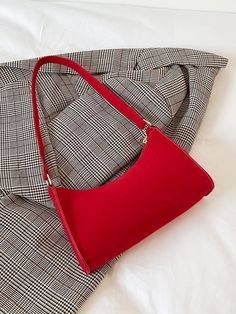 Red Baguette Bag, Red Shoulder Bag, Red Purse, Red Bag, Red Purses, Red Handbag, Red Pattern