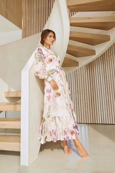 Lydia Millen Silk Cotton Botanical Maxi Dress | Karen Millen Lydia Millen, Lydia Elise Millen, Latest Maxi Dresses, Maxi Dress Designs, Maxi Dress Collection, Maxi Dress Outfit, Fashion Influencer, Bride Clothes, Best Wedding Dresses