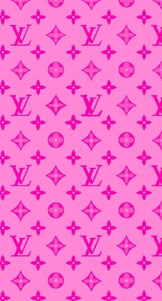 a pink and purple wallpaper with the louis vuitton logo on it