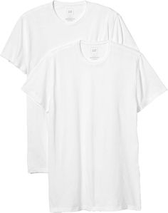 Amazon.com: GAP Men's 2-Pack Classic Crew Tee T-Shirt : Clothing, Shoes & Jewelry Gap Clothing, Gap Outfits, Gap Men, Jersey Knit Fabric, White Tee, White T Shirt, White Tshirt, White T, Mens Tees