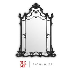 an ornate mirror is shown against a white background with the words,'the met '