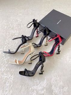 Aesthetic Heels, Shoes Ysl, Hak Tinggi, Luxury Heels, Pretty Heels, Heels Aesthetic, Expensive Shoes, Fashion Shoes Heels, Shoes Heels Classy