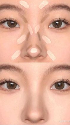 Makeup Ulzzang, Asian Makeup Tutorials, Membentuk Alis, Bentuk Alis, Mekap Mata, Nose Makeup, Makeup Tip, Simple Makeup Tips, Subtle Makeup