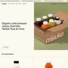 the website for misuko has an image of juices in a box