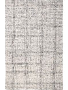 a white rug with grey squares on it