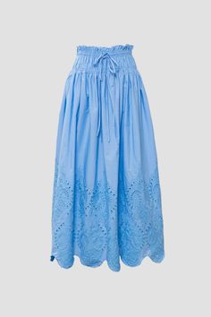 Add a touch of beauty to your wardrobe with our Eyelet Smocked Skirt 💙. The sky blue color is sure to catch eyes, while the midi-length and flattering waistline will have you feeling confident and stylish. The adjustable drawstring ties and eyelet detailing add charm to this must-have piece. Details: Color: Sky Blue Material: 100% Cotton Eyelet detailing Smocked waistline Front tie drawstring for adjustability Midi-length skirt Midi Eyelet Skirt for Women Surface Pattern Design Inspiration, Smocked Skirt, Eyelet Skirt, Pattern Design Inspiration, Sky Blue Color, Midi Sundress, Sheer Skirt, Feeling Confident, Skirt For Women