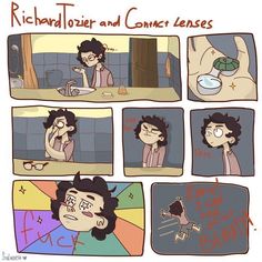 a comic strip about how to use contact lenses