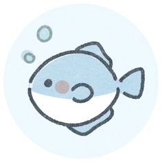 an image of a fish with bubbles coming out of it's mouth and smiling