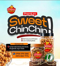 the advertisement for sweet chinchinin is displayed