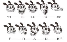 an animation character's face and various expressions for the animated movie, bugs in wonderland