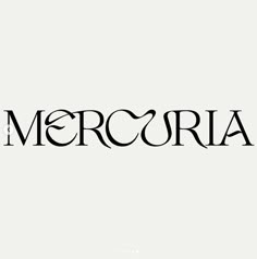 the word mercoria written in black on a white background