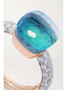 POMELLATO Nudo Classic 18-karat white and rose gold multi-stone ring | NET-A-PORTER Pomellato Ring, Bohemian Jewels, Color Stones Jewelry, Fashion Things, Gold Ring Designs, Ring Fit, Multi Stone Ring, Stylish Jewelry, Multi Stone