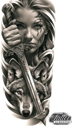 Lagatha Vikings Tattoo, Tattoo Sketch Art, Blossom Tree Tattoo, Valkyrie Tattoo, Gay Tattoo, Animal Sleeve Tattoo, Vikings Tattoo, Cool Tattoo Drawings, Funky Tattoos