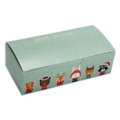 This image displays a 1 pound candy box with a Winter Friends motif, showcasing endearing animal characters in holiday gear against a snowy light blue backdrop, complete with a Merry Christmas greeting. Ornament Box Target, Candle Theme, Pirate Cookies, Music Cookies, Shaped Cake Pans, Winter Friends, Fondant Tools, Sparkler Candles, Merry Christmas Message