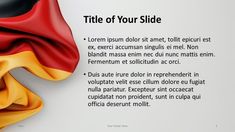 the flag of germany is waving in the wind on a white background with space for text