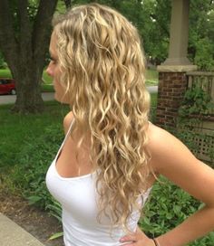 Long Spiral Permed Hair, Perm Hair Products Curls, Before And After Perm Long Hair, Women’s Permed Hair, Perms Blonde Hair, Long Wavy Permed Hair, Braided Perms For Long Hair, Beach Curl Perm Long Hair, Perm On Blonde Hair