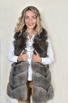 Made using 100% authentic fur, sourced from certified European fur auctions Made in Greece by AskioFashion Shell or outer:Real Frost Fox in Natural Colour Inner Fabric:Satin Lining Measurements from size:38eu/inus-8 Length:30.8-31.4 inches  bust-36.2 inches Length:78-80cm     bust-89cm Model is Wearing a size: Height-1,80cmBust-85cmWaist-65cmHips-95cm Mede to measure in every size, we accept customization For sizes XXL and XXXL, price of the coat is 10% and 20% higher Luxury Fluffy Fur Coat For Winter, Luxury Fluffy Winter Fur Coat, Fox Brand, Fox Fur Vest, Iced Chai, New Birthday, Women Vest, Tea Latte, Chai Tea