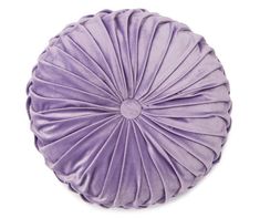 a round purple pillow on a white background