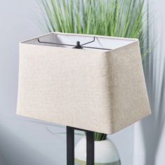 Tan linen rectangular lamp shade makes the perfect update for your favorite lamp. allen + roth 10-in x 16.5-in Tan Linen Rectangle Lamp Shade in Brown | LSH75 Lamps Without Shades, Colorful Minimalism, Rectangle Lamp, Rectangle Lamp Shade, Rectangular Lamp, Square Lamp, Square Lamp Shades, Rectangular Lamp Shades, Pottery Lamp