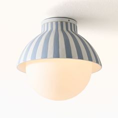 west-elm-x-pbk-striped-ceramic-flushmount-d18335 Diy Painted Ornaments, Pot Fillers, Paint Ceramic, Kids Room Lighting, Kitchen Decorating, Painted Ornaments, To Say Goodbye, Beautiful Lighting