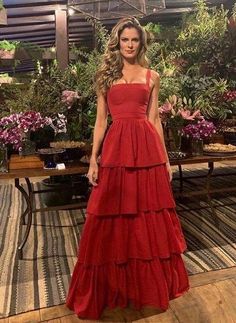 A-LINE LONG PROM DRESS cg13737 Sukienki Maksi, Pretty Prom Dresses, Elegant Red, Red Prom Dress, Long Prom Dress, Prom Party Dresses, Dance Dresses