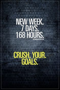 a black and yellow poster with the words crush your goals