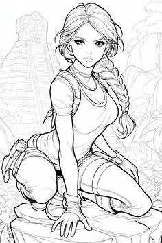 Explore the adventurous side of Lara Croft with this FREE sensual coloring page! Featuring the iconic Tomb Raider in a striking and confident pose, this image captures Lara's fierce determination and allure. Set against the backdrop of ancient ruins, the detailed scenery complements her powerful stance. Perfect for fans who appreciate both the strength and beauty of this legendary character, this page offers endless opportunities for creative coloring. Download now and add your own vibrant touch to this sexy and adventurous Lara Croft scene! Confident Pose, Endless Opportunities, Lara Croft, Fitness Models Female, Tomb Raider, Ancient Ruins, Supergirl, Adult Coloring Pages, Ipad Pro