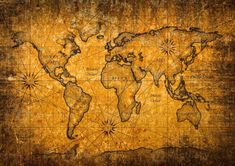 an old world map is shown in sepia