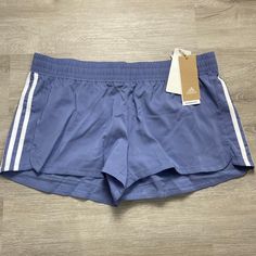 New With Tags. Unlined. Light Blue Athletic Shorts, Adidas Shorts Outfit, Basketball Shorts Outfit, Blue Adidas Shorts, Adidas Clothes, Adidas Shorts Women, Neon Yellow Shorts, Effortless Outfit, Adidas Track Pants