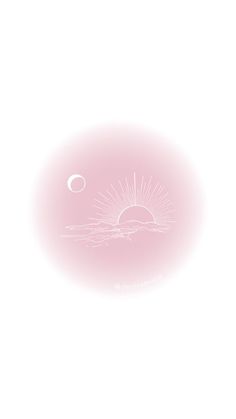 an image of the sun and moon in pink on a white background with space for text