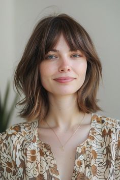 34 Bob with Curtain Bangs Hairstyle Ideas for Modern, Beachy Women Mid Length Hair With Bangs Fine Hair, Medium Length Hair With Face Framing Layers And Curtain Bangs, Modern Medium Hairstyles, Lob Haircut Face Framing, Long Bob Haircuts For Fine Hair, Lob With Curtain Bangs Fine Hair, Shoulder Bob With Bangs, Lob With Bangs Fine Hair, Face Framing Lob