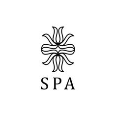 a black and white logo with the word spa on it's left hand side