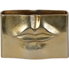 a gold ring with an open mouth